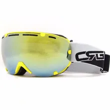 Профессиональный лыжный Снег очки с двойными линзами anti-туман UV400 большие лыжные очки лыжи сноуборд Goggle ЖЕЛТОЙ Рамкой Голубой-синие линзы