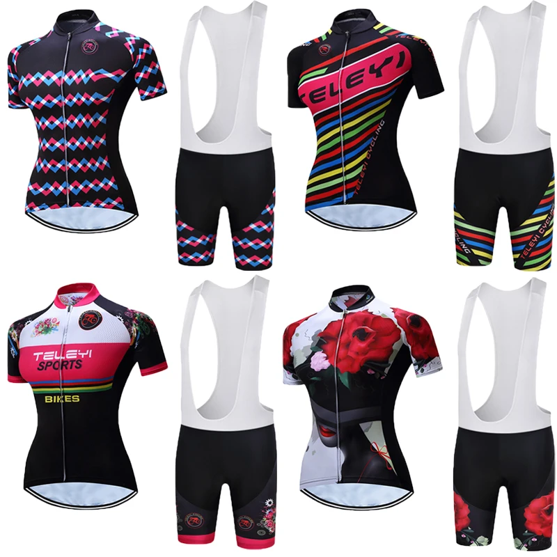 2019 bike Cycling uniform Women Cycling Jersey Bib Shorts Set Bicycle sportswear