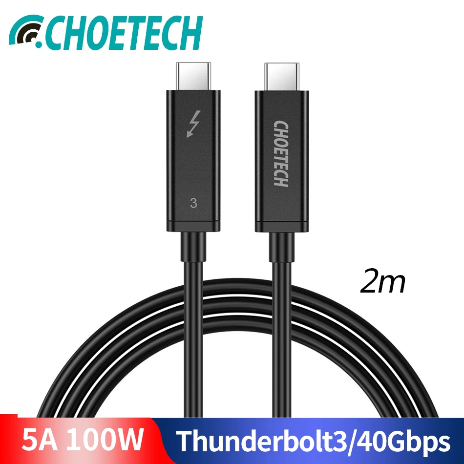 

CHOETECH Thunderbolt 3 Cable 40Gbps 100W Charging Support 5K UHD display 4K 60HZ USB Type C HDMI Cable For 2016-2018 Macbook Pro