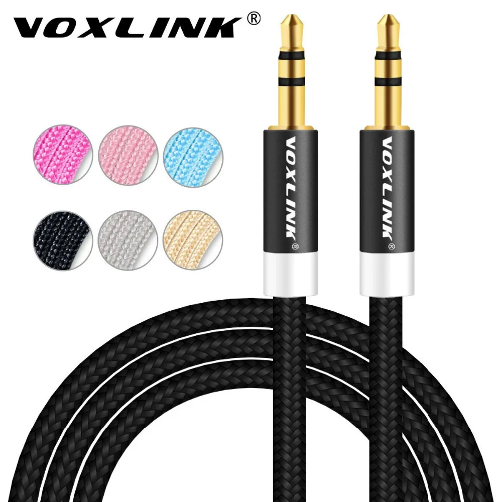 VOXLINK 1m/2m/3m Gold Plated Plug 3.5mm Aux Cable Male to Male Audio Cable Line For Car iPhone MP3/MP4 Headphone Speaker