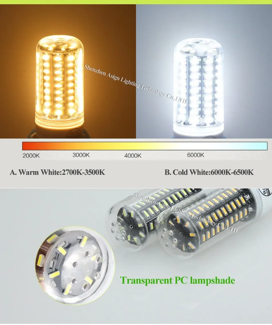 Светодиодные лампы E14 E27 Настоящее нет мерцания/Строб Smart Power IC дизайн-светодиодная лампа высокую яркость 4014 SMD 220 В 38 55 78 88 140 светодиоды