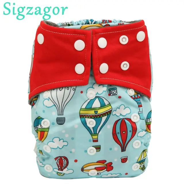 Sigzagor 5 All In One Charcoal Bamboo Baby Cloth Diapers Nappies
