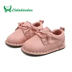 Claladoudou/брендовая формальная обувь из натуральной кожи для малышей 12-14 см, цвет черный, бежевый, розовый, на шнуровке, чистый дышащий, для