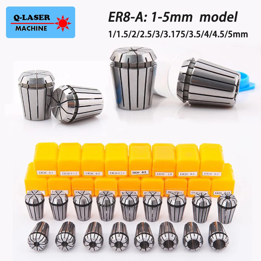 

Collet Chuck CNC Spindle ER8A Lathe Tool Holder Set 1-5mm for CNC Engraving Milling Lather Tool