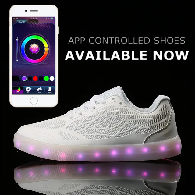 led shoes remote control APP bluetooth light up shoes for unisex casual