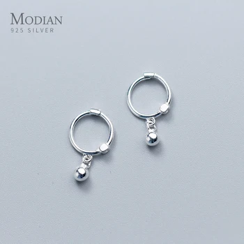 

Modian Hot Sale Swing Beads Hoop Earrings Classic Exquisite 925 Sterling Silver Female Jewelry For Women Fashion Party Gift