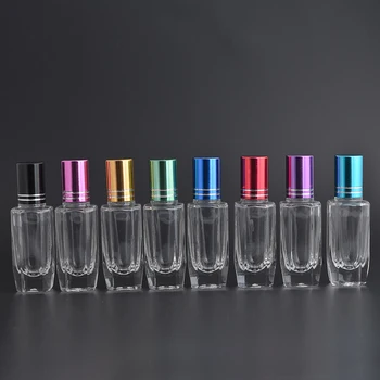 

MUB - 10ml Fashion Roll on Glass Bottles For Perfumes With 8 Cap Colors Travel Roller Ball Bottle Empty Cosmetics Container