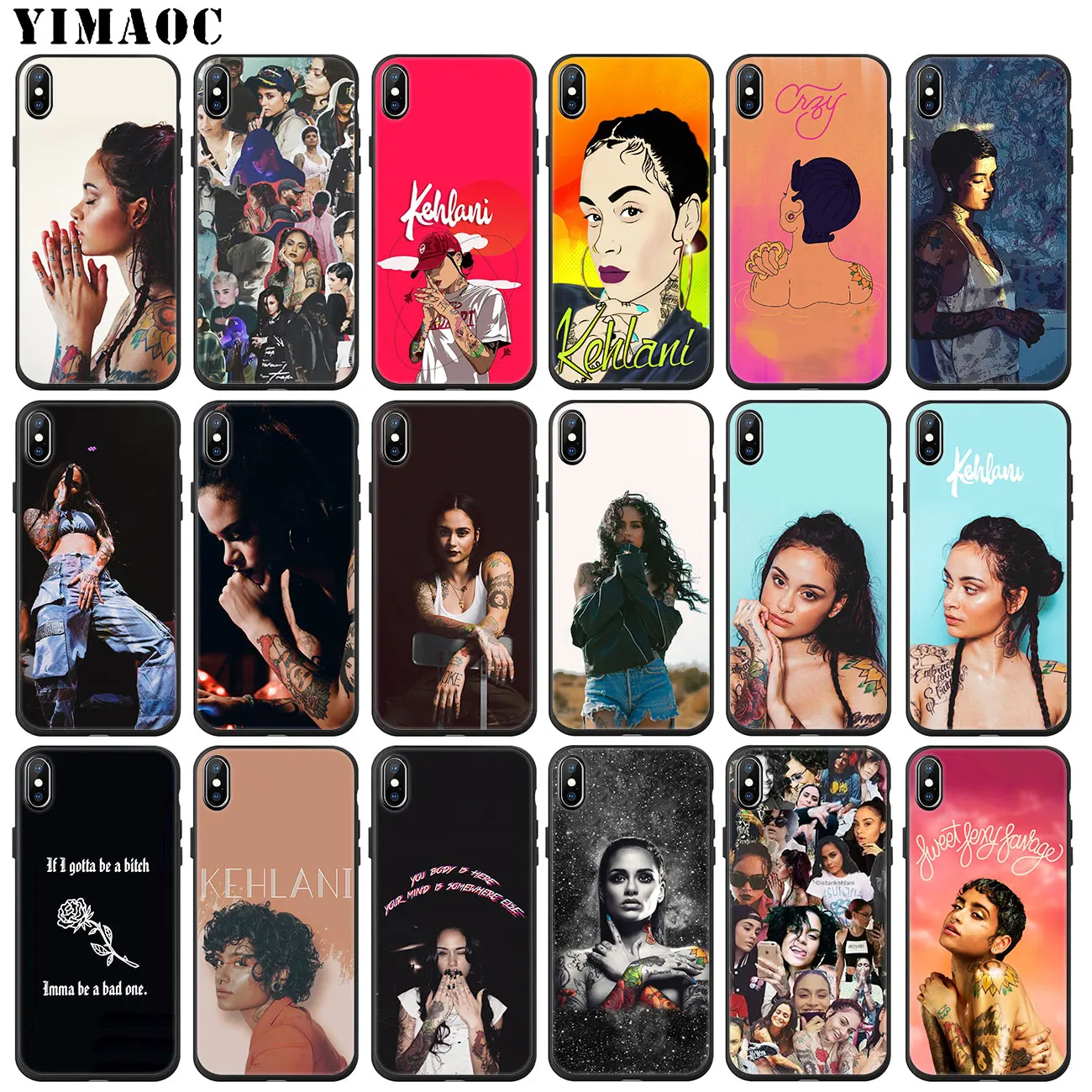 

YIMAOC Kehlani pop Soft Silicone Phone Case for iPhone 11 Pro XS Max XR X 6 6S 7 8 Plus 5 5S SE 10 TPU Black Cover