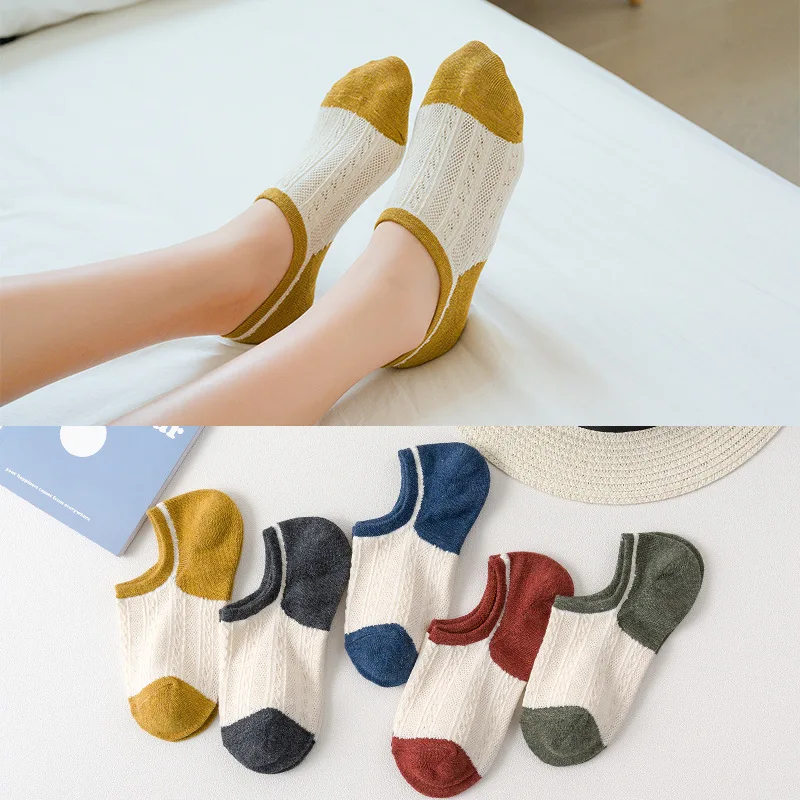 

10pcs=5pairs/lot Women Cotton Socks Summer Autumn Cute Candy Color Boat Socks Ankle Socks Women's Thin Sock Slippers Girls Meias