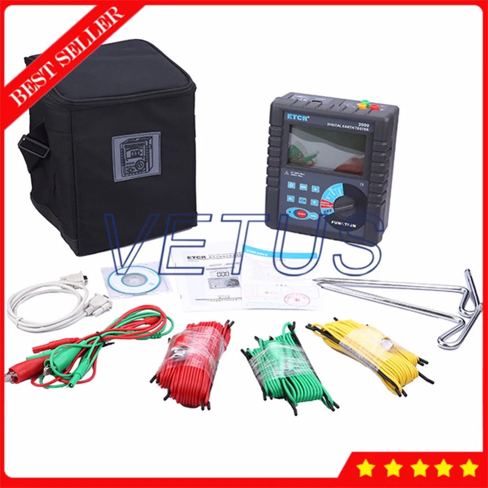 ETCR3000 Digital Earth Ground Resistance Tester Measurement of wire