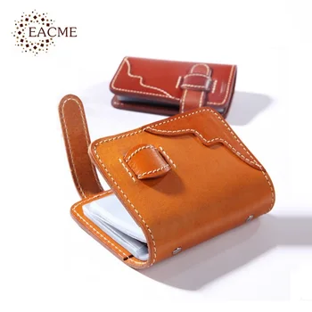 

Leather Men Business Card Holder 20 Slot Card Bag Packs Credit Cards Wallet ID Package Good Cowhide Card Case Wholesale