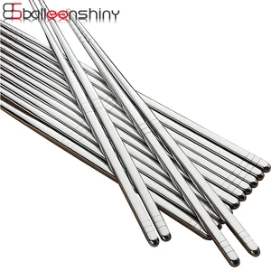 BalleenShiny верхние палочки для еды 304 из нержавеющей стали квадратные палочки для еды противоскользящие домашние палочки металлические железные палочки для еды посуда - изображение