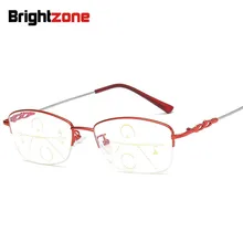 Светильник Birghtzone с полуободком, прогрессивные очки для дальнозоркости, многофокальные автоматические очки для чтения, Женская оправа Oculos Lentes De Lectura Gafas