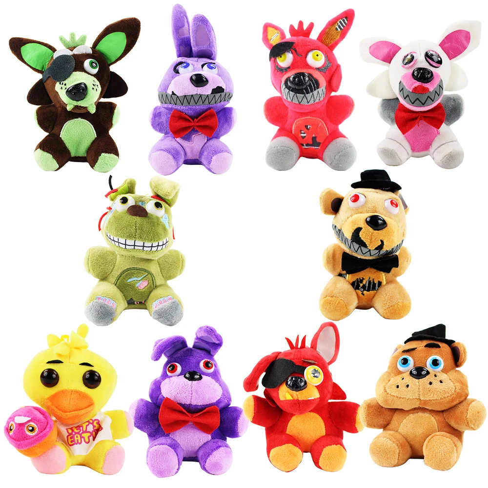 

10 Styles Five Nights at Freddys Plush Toy Freddy Bear Foxy Chica Bonnie Soft Stuffed Doll Halloween Gifts