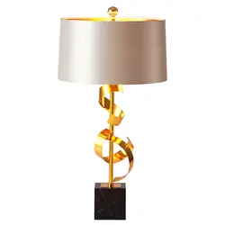 Nordic Мрамор настольная лампа ткань art украшение стола лампы для Спальня гостиная прикроватные домашнего освещения E27 Золотая роскошь