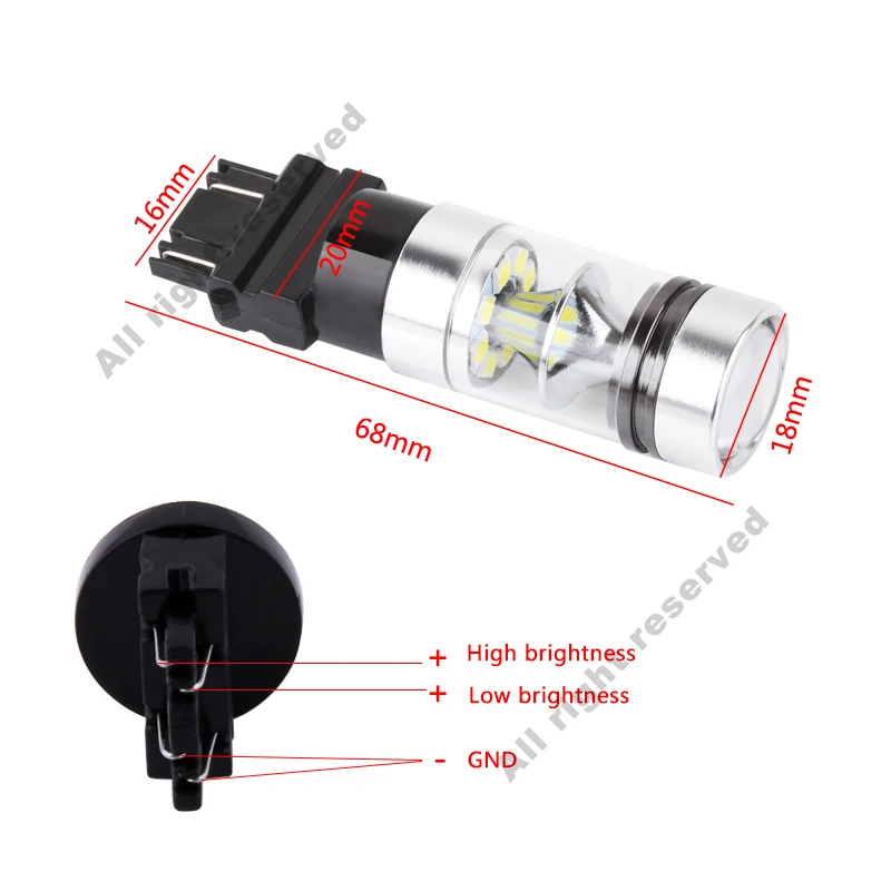 Светодиодные лампы T25 3157 3156 высокой мощности 3030 20 SMD P27W автомобильные фары для