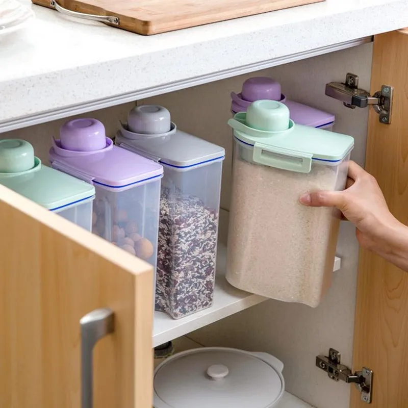 

Hoomall 1Pc Plastic Rice Vegetable Food Large Container Kitchen Bins Tools Storage Boxes Jar Kitchen Organizer