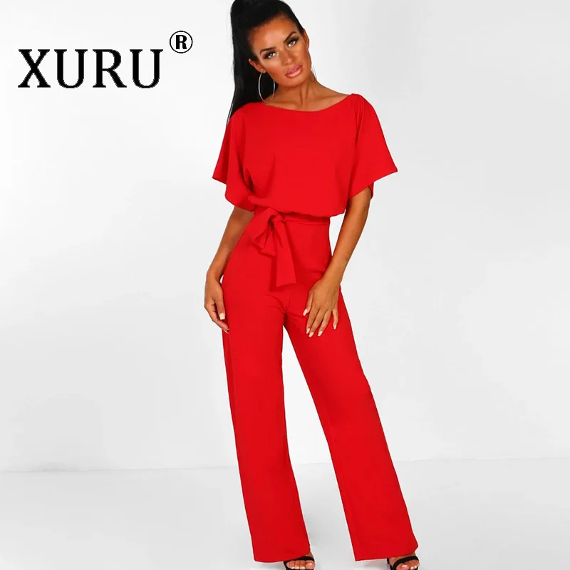 XURU Summer New Hot Sale Jumpsuit Fashion Body Buttons Short Sleeve Solid Color Long Jumpsuit XURU Summer New Hot Sale Jumpsuit Fashion Body Buttons Short Sleeve Solid Color Long Jumpsuit