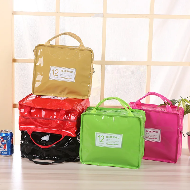 New Fashion Portable Insulated PU lunch Bag Thermal Food Picnic Lunch