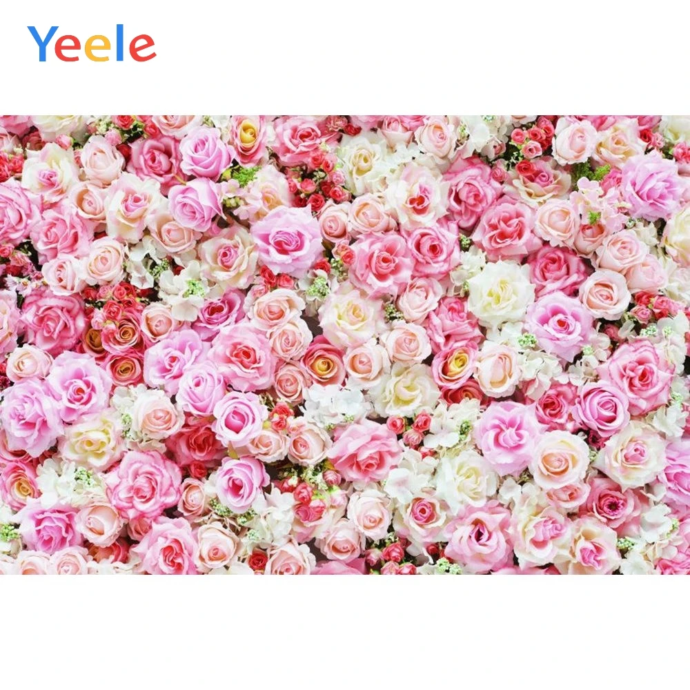 

Yeele Color Flowers Rose Wedding Scene Photography Background Children Birthday Party Photographic Backdrop For Photo Studio