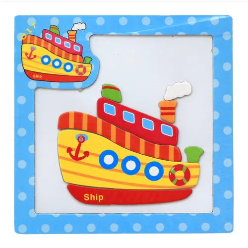 24Styles 3D Magnetic Puzzle Jigsaw Wooden Toys 15*15CM Cartoon Animals Traffic Puzzles Tangram Kids Educational Toy for Children 24