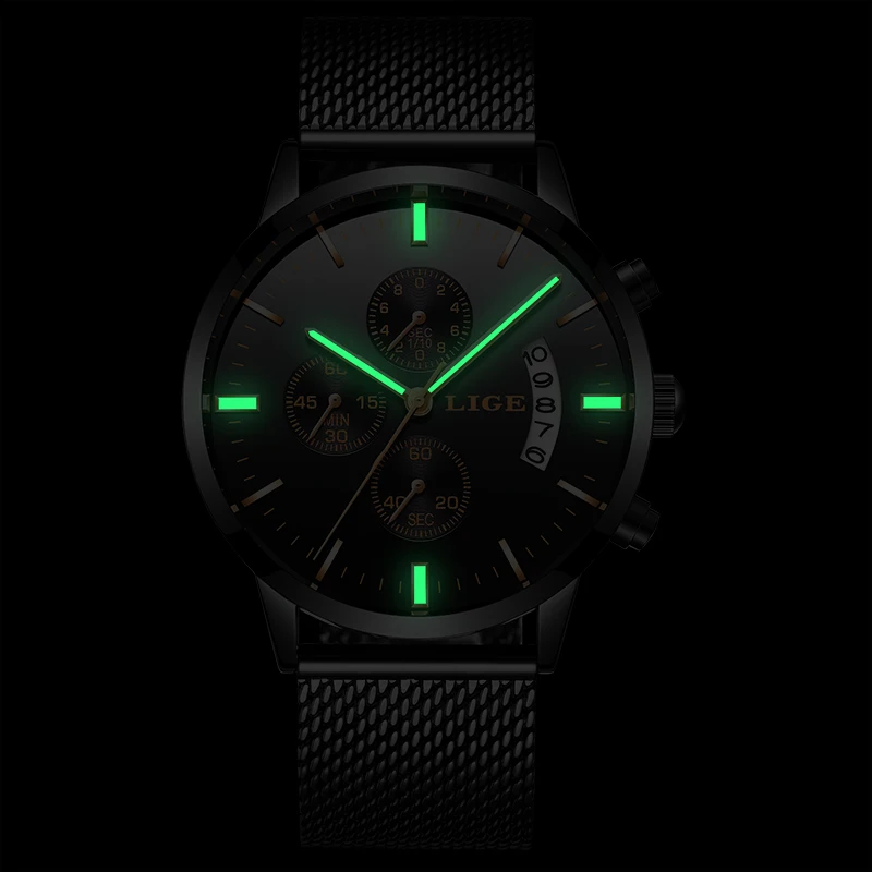 Relogio Masculino The New LIGE Mens Watches Top brand luxury Military Quartz Watch Mens Fashion Leather Waterproof Sport Watch