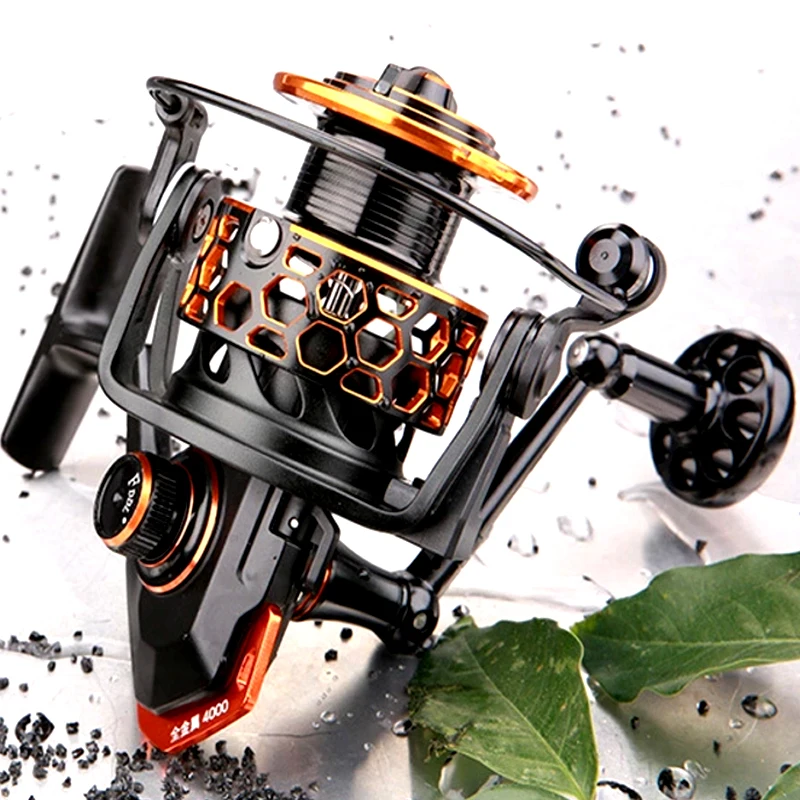 

Full Metal Fishing Reel Fly Rees Spinning 4000 Series 14BB 5.2:1 Distant Wheel Double Bearing Carpe Fishing Steering Wheel