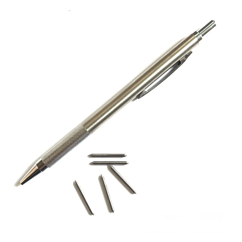 Silver Tungsten Tip Scriber Engraving Pen with Clip for Glass Ceramic Metal Sheet QJ888 | Инструменты