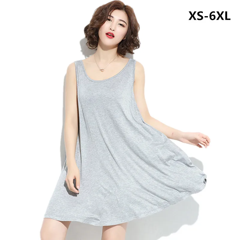 Comfortable Cotton Dress 2019 Summer Women Sleeveless Loose Casual