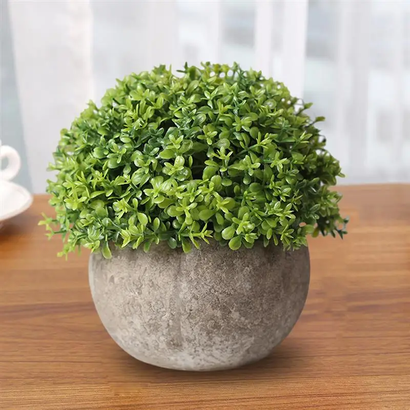 Artificial Plant Vintage Plastic Potted Green Fake Plant Decor Plant Artificial Planters Indoor