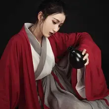 Женский винтажный костюм ханьфу, китайский народный танец, элегантный Улучшенный костюм ханьфу, Династия Хань, фехтовальщик, карнавальный костюм, наряд