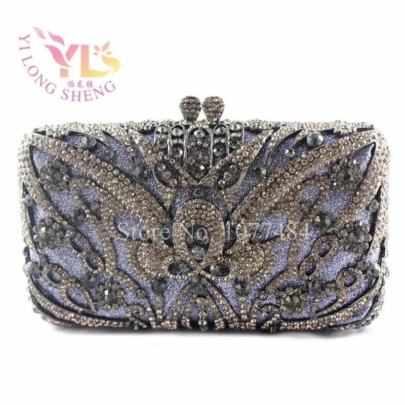 

Well Handmade Evening Clutch Bags Rhinestone Decorated Hard Case Clutch Bag Evening Dinner /Special Handbag Purse YLS-F09