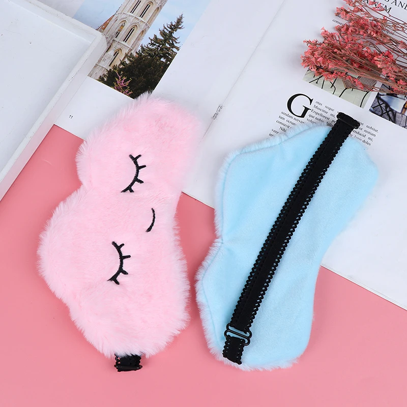 1Pcs Cute Sleeping Eye Mask Plush Cartoon Cloud Eye Mask Eyelashes Sleep Shade Soft Eye Masks Blindfold