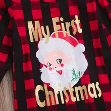 Модный летний милый детский Рождественский комбинезон для новорожденных мальчиков и девочек с принтом Санта-Клауса, комбинезон, одежда