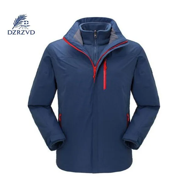 

DZRZVD Winter Men Hiking Fleece inside Jacket Outdoor Climbing Fishing Skiing Waterproof breathable Two-Piece Windbreaker Coats