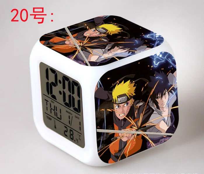 

Japanese Anime NARUTO LED 7 Color Flash Digital Alarm Clocks Kids Night Light Bedroom Clock reloj despertador