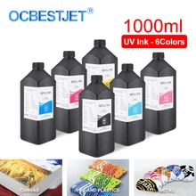 1000ML 6Color/Set LED UV Ink For DX4 DX5 DX6 DX7 Printhead For Epson 1390 R1800 R1900 4880 7880 9880 UV Printer(BK C M Y LC LM
