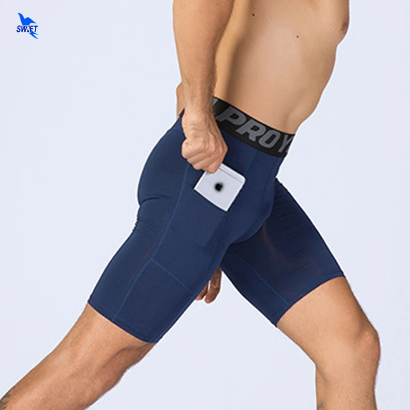 Men's Compression Shorts with Pockets Sports Running Gym Tights Workout Training