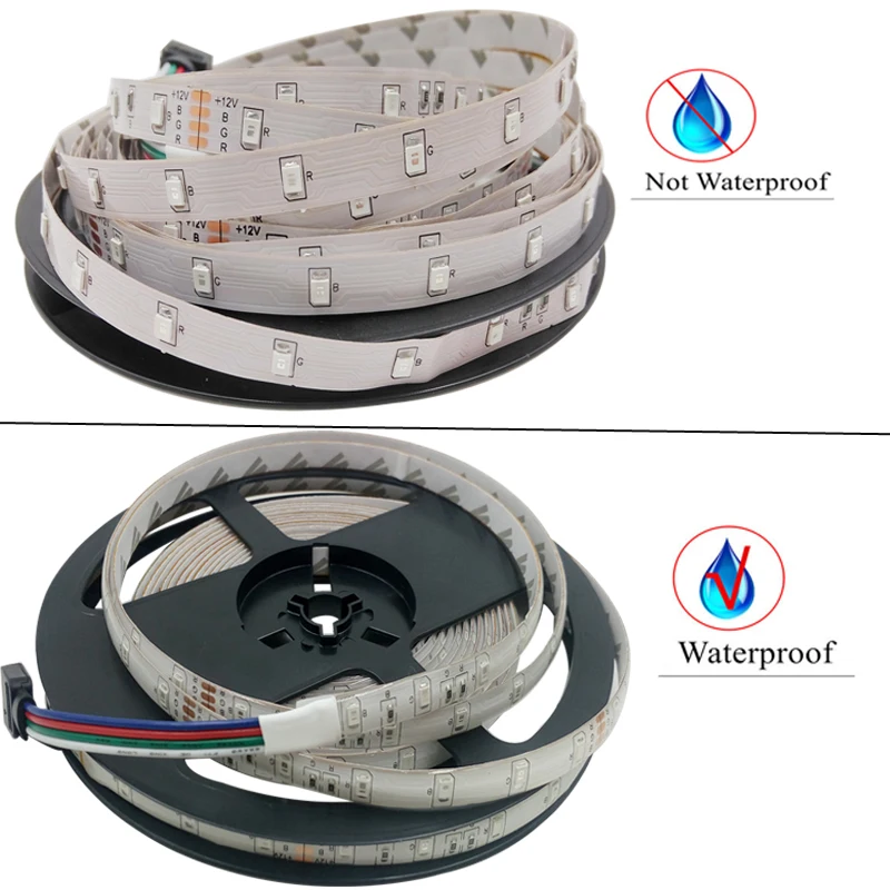 Wi-Fi, цветная(RGB) Светодиодные ленты 12В гибкий светодиодный лента SMD 2835 Водонепроницаемый полоса веревка струнные лампы светильник+ светодиодный контроллер Wi-Fi+ адаптер для розеток европейского стандарта