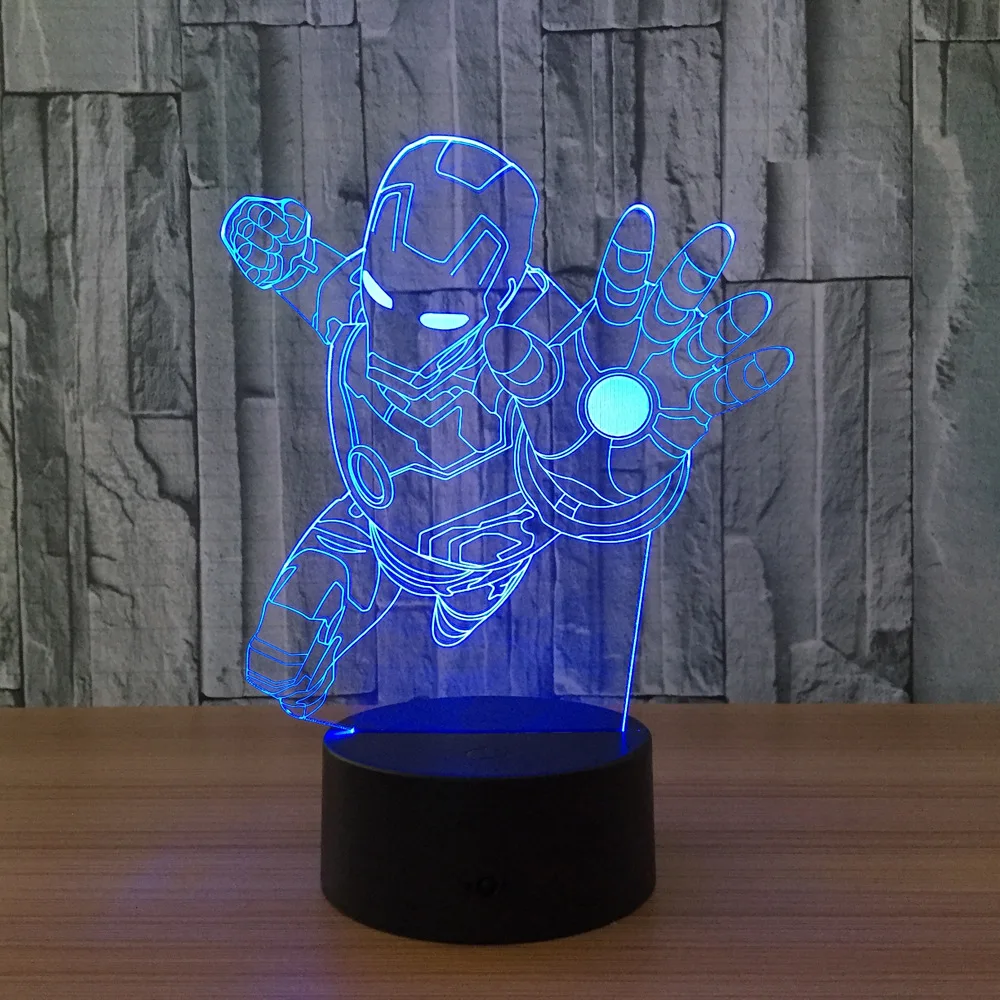 Светодиодная лампа Железного человека 7 цветов 3d ночник для сна детей|led night light|night