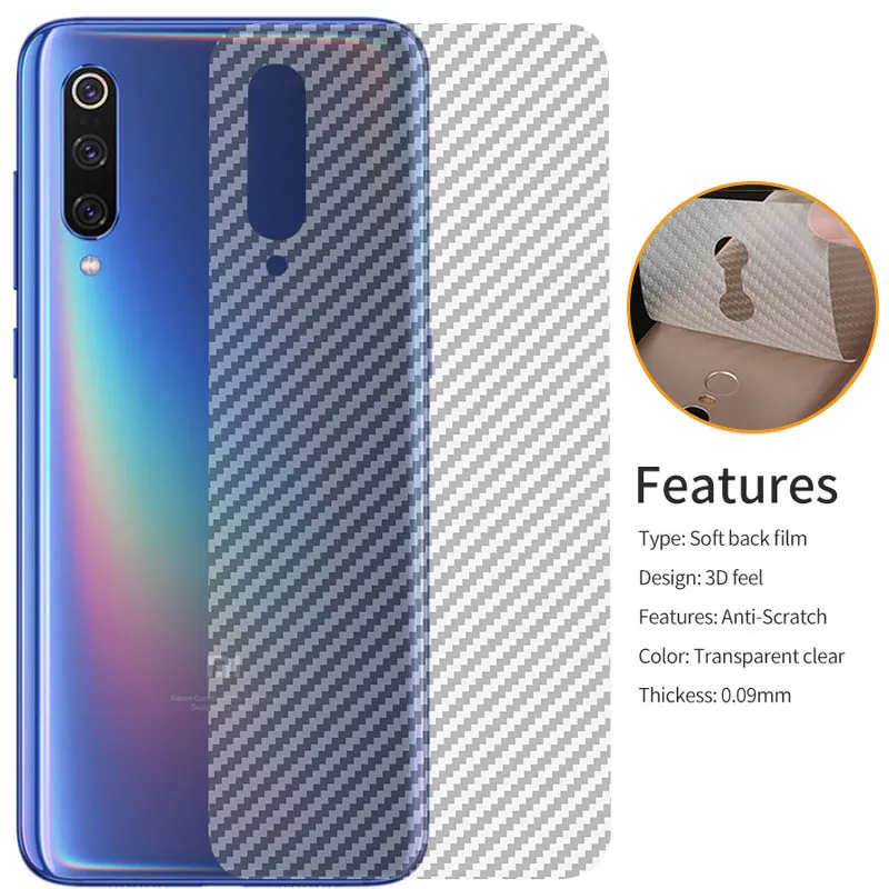 HODYEX для Xiaomi mi9 углеродное волокно задняя наклейка с защитой экрана пленка xiaomi SE mi 9