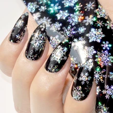 Голографическая фольга на ногти все виды снежинки шаблон DIY Дизайн ногтей переводные наклейки маникюрные инструменты