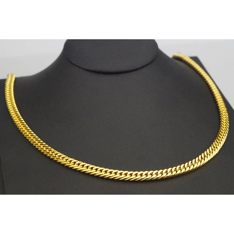 

Width 7mm Stainless Steel Gold Rope Chain Necklace Statement Swag 316L Stainless Steel Chain Gold Color For Woman HZB036