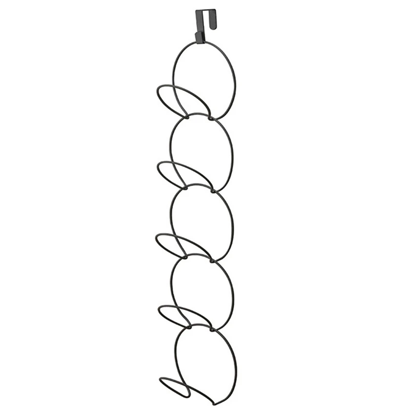 Портативный 1-крюк 5 кольцо круглого сечения мульти-Слои дверной гвоздь без металлический ткацкий станок с шапка крючок для сумки шарф шкаф для хранения стойку для домашнего хранения - Цвет: Black