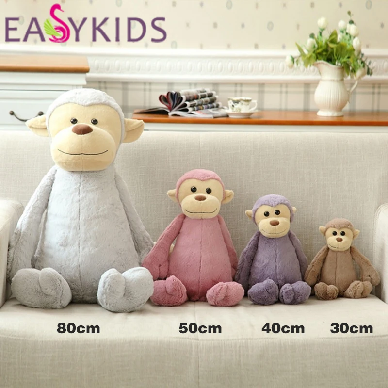Милый длинный хвост пушистая обезьяна плюшевые игрушки подушки мягкие куклы