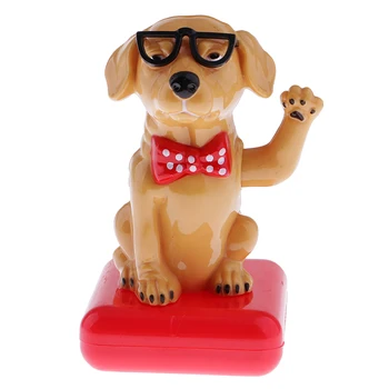 

2pcs Solar Powered Dancing Solar Powered Toy Toy Bobble Head Yellow Dog Toy Home Desk Car Ornaments Xmas Gift #1