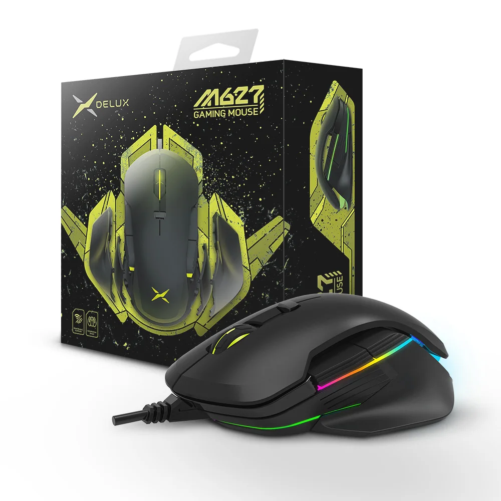 Мышь Delux M627S Проводная игровая 8 кнопок 10000 DPI RGB подсветка|Мыши| |