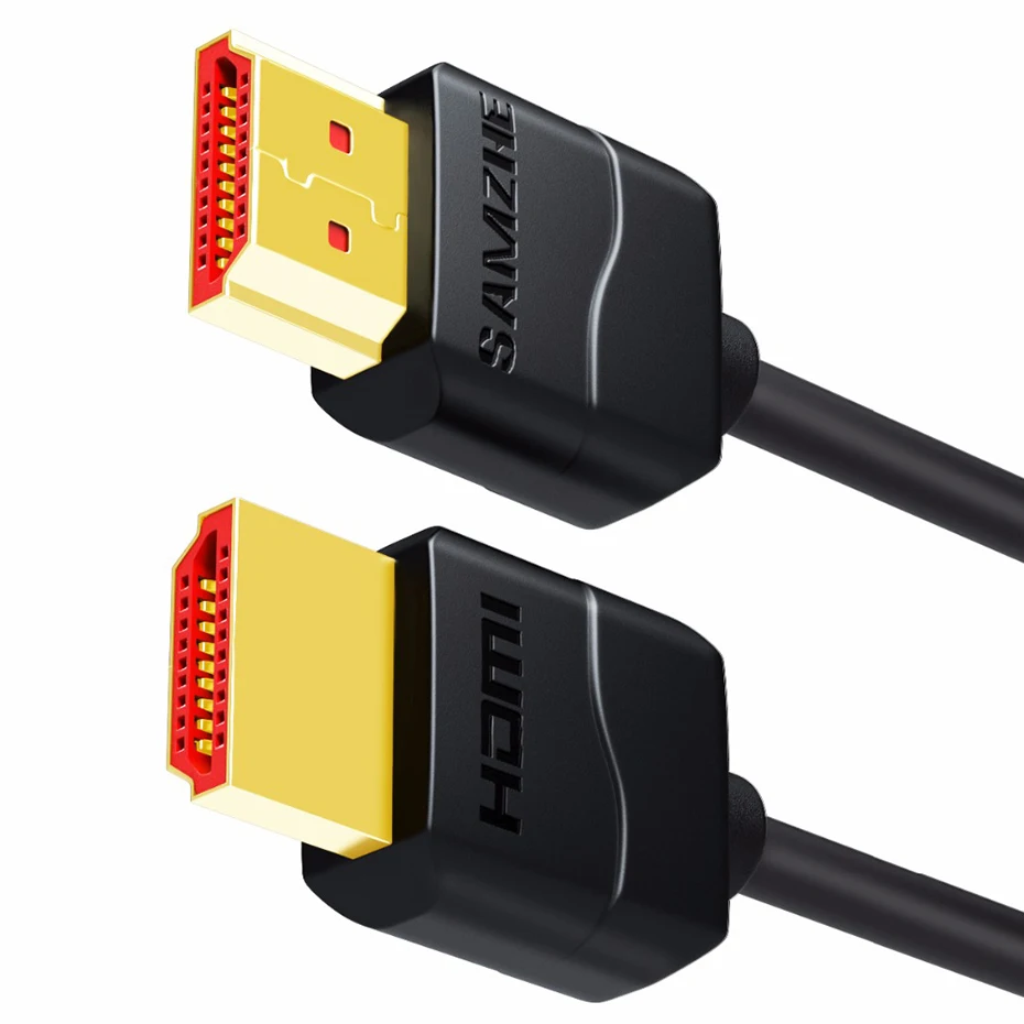 SAMZHE hdmi кабель Мягкий тонкий hdmi к hdmi 2,0 4K UHD 3D 0,5 м 1 м 1,5 м 2 м 3 м для PS3 PS4 xbox проектор HD lcd Apple tv компьютер