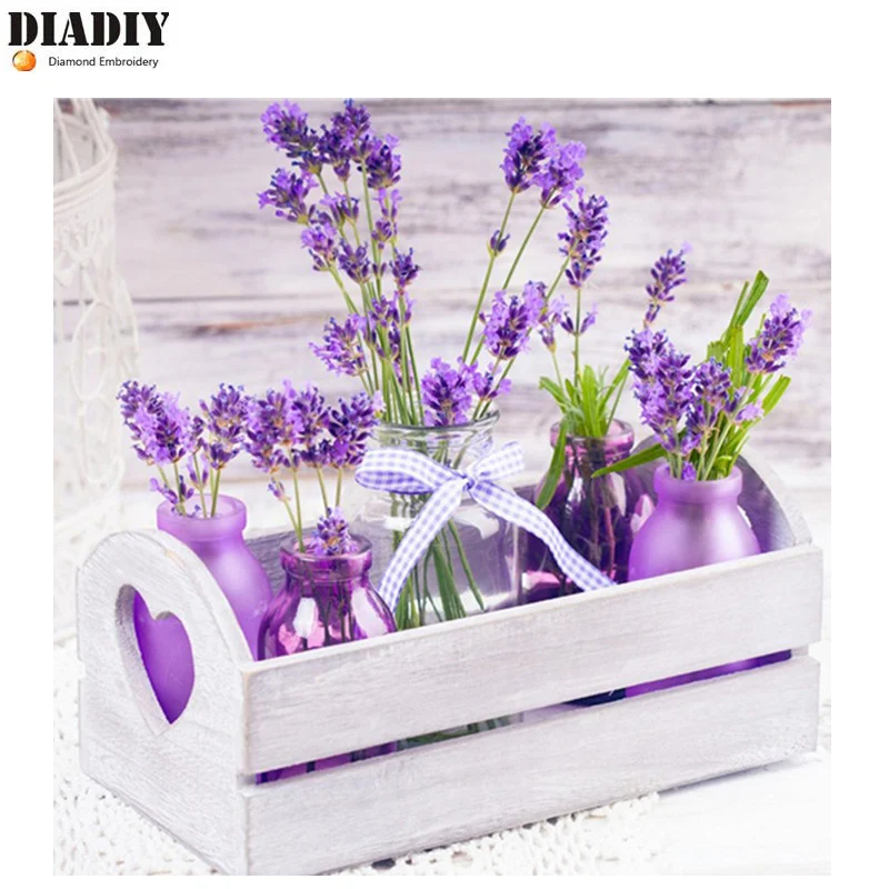 DIADIY 100% Полный 5D Diy Алмазная картина &quotЛавандовый Цветочный&quot 3D круглые стразы