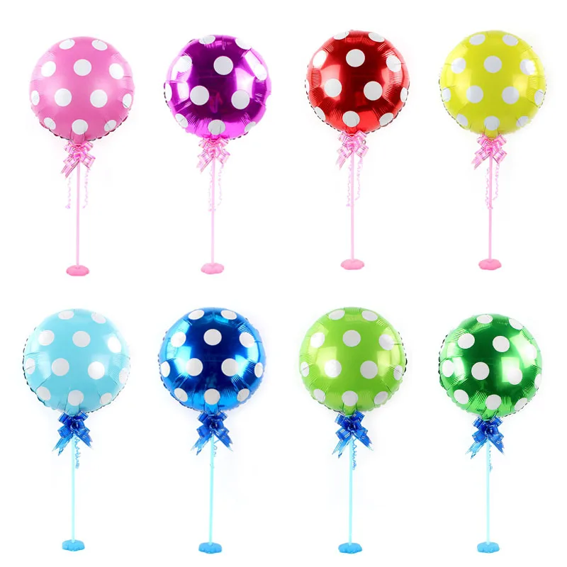 

1set 18inch dot polka Balloons Column Stand Plastic Base Accessories Balloon Connecting stick for Birthday Wedding Decorations